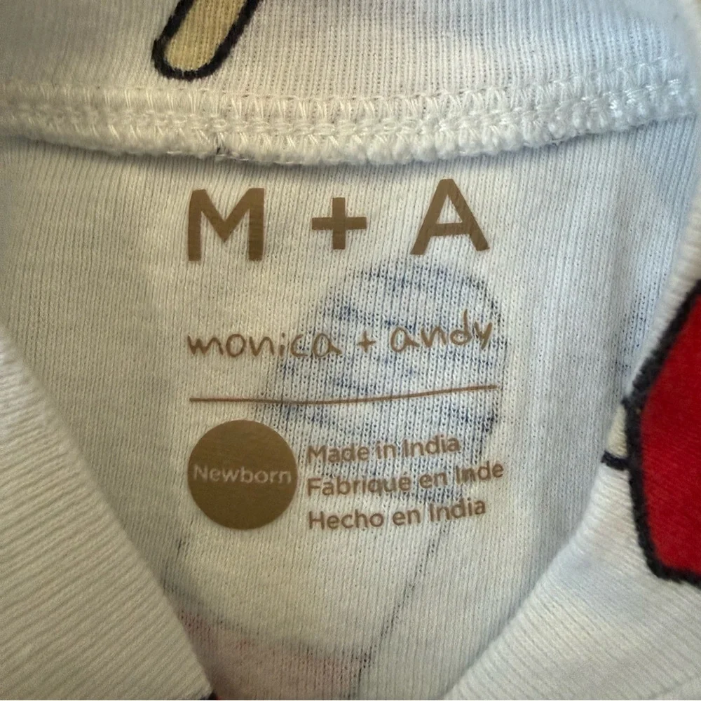 Monica + Andy Newborn Zip Sleeper Popsicle Print‎ Organic Cotton Red White Blue